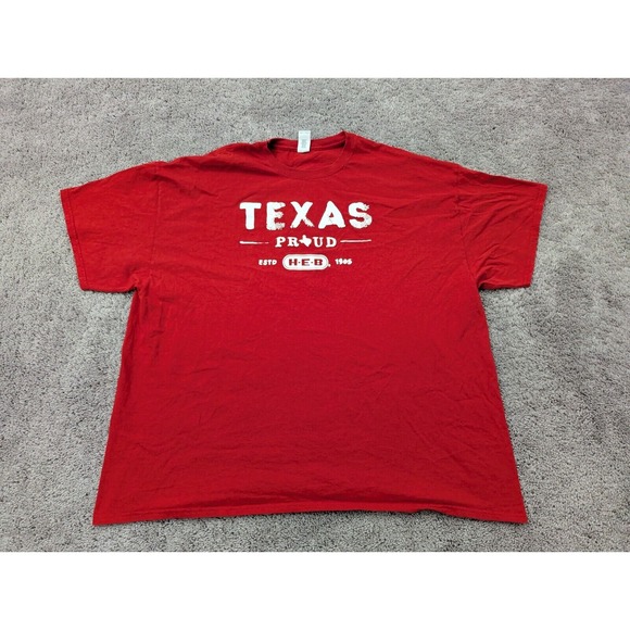 H.E.B Established 1905 T Shirt‎ Mens 4XL Texas Proud Red Gildan Ultra Cotton - Picture 1 of 8